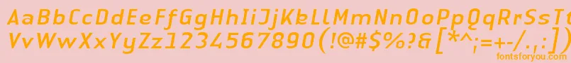 LinotypeAuthenticSansItalic Font – Orange Fonts on Pink Background