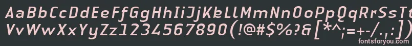LinotypeAuthenticSansItalic Font – Pink Fonts on Black Background