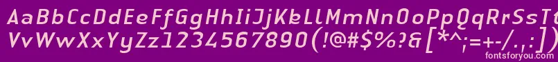 LinotypeAuthenticSansItalic Font – Pink Fonts on Purple Background