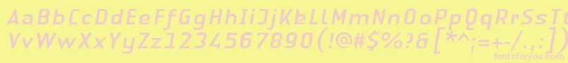 LinotypeAuthenticSansItalic Font – Pink Fonts on Yellow Background