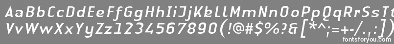 フォントLinotypeAuthenticSansItalic – 灰色の背景に白い文字