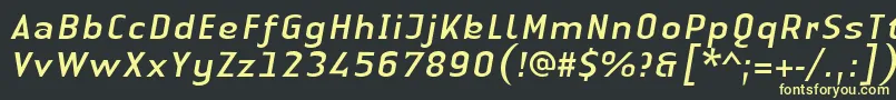 LinotypeAuthenticSansItalic Font – Yellow Fonts on Black Background