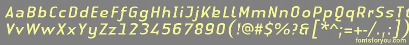 LinotypeAuthenticSansItalic Font – Yellow Fonts on Gray Background