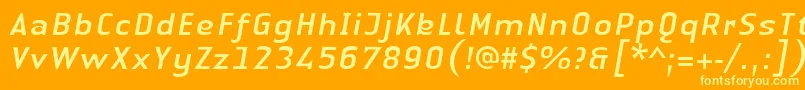 LinotypeAuthenticSansItalic Font – Yellow Fonts on Orange Background