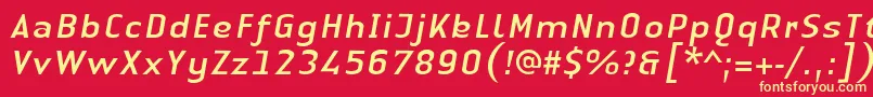 LinotypeAuthenticSansItalic Font – Yellow Fonts on Red Background