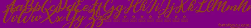 CassandraPersonalUse-Schriftart – Braune Schriften auf violettem Hintergrund