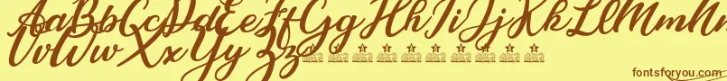 CassandraPersonalUse Font – Brown Fonts on Yellow Background