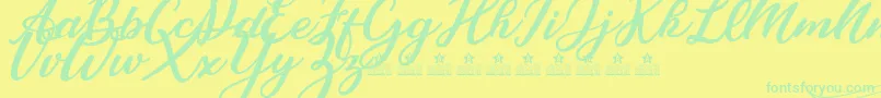 CassandraPersonalUse Font – Green Fonts on Yellow Background