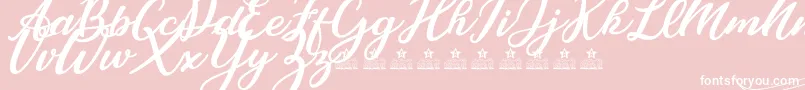 CassandraPersonalUse-Schriftart – Weiße Schriften auf rosa Hintergrund