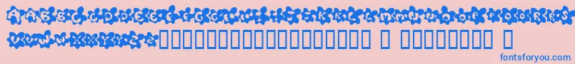 FriedEggsSmallcaps Font – Blue Fonts on Pink Background