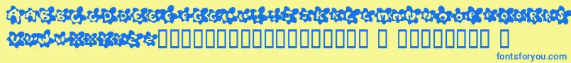 FriedEggsSmallcaps Font – Blue Fonts on Yellow Background