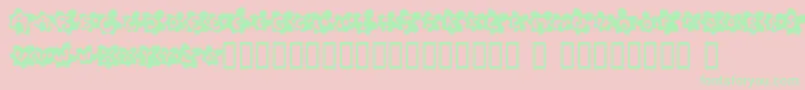 FriedEggsSmallcaps-Schriftart – Grüne Schriften auf rosa Hintergrund