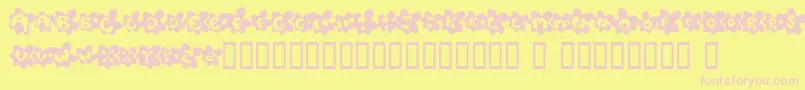 Шрифт FriedEggsSmallcaps – розовые шрифты на жёлтом фоне