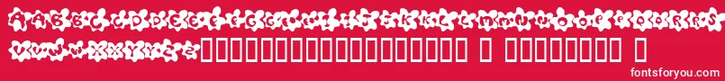 フォントFriedEggsSmallcaps – 赤い背景に白い文字