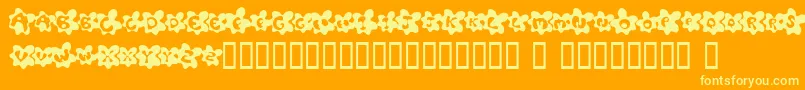 FriedEggsSmallcaps Font – Yellow Fonts on Orange Background