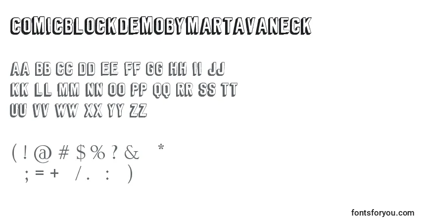 Шрифт ComicBlockDemoByMartaVanEck – алфавит, цифры, специальные символы
