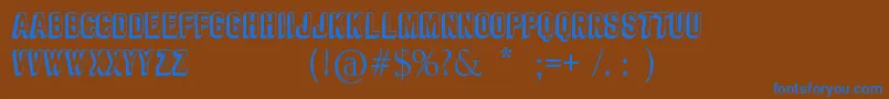 ComicBlockDemoByMartaVanEck Font – Blue Fonts on Brown Background