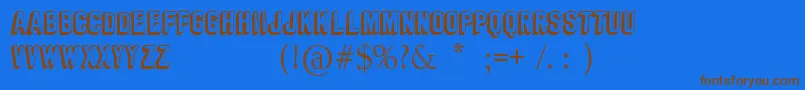 ComicBlockDemoByMartaVanEck Font – Brown Fonts on Blue Background