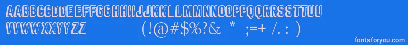 ComicBlockDemoByMartaVanEck Font – Pink Fonts on Blue Background