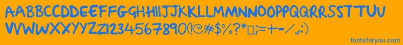 SachaSharpy Font – Blue Fonts on Orange Background