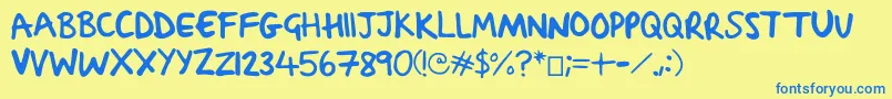 SachaSharpy Font – Blue Fonts on Yellow Background