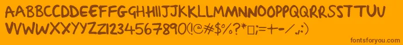 SachaSharpy Font – Brown Fonts on Orange Background