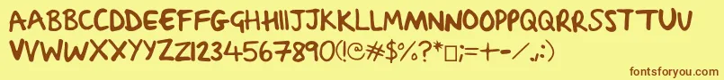 SachaSharpy-fontti – ruskeat fontit keltaisella taustalla