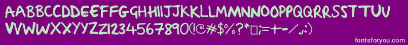 SachaSharpy Font – Green Fonts on Purple Background