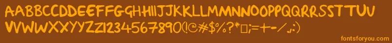 SachaSharpy Font – Orange Fonts on Brown Background