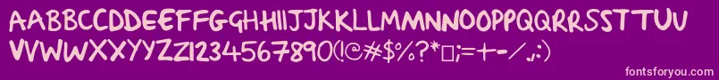 SachaSharpy Font – Pink Fonts on Purple Background