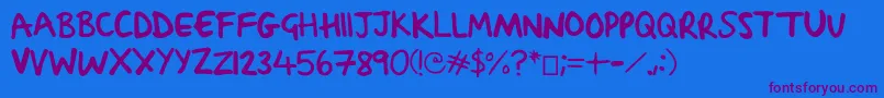 SachaSharpy Font – Purple Fonts on Blue Background