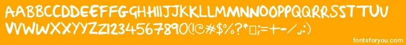 SachaSharpy Font – White Fonts on Orange Background