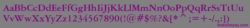 AmericanGaramondBoldBt Font – Purple Fonts on Gray Background