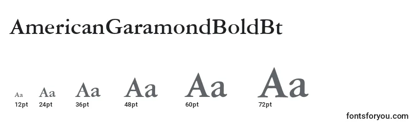 AmericanGaramondBoldBt Font Sizes