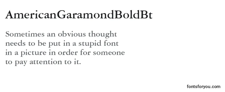 Review of the AmericanGaramondBoldBt Font