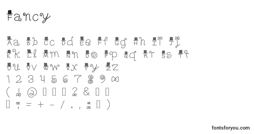 Schriftart Fancy – Alphabet, Zahlen, spezielle Symbole