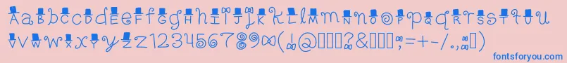 Fancy Font – Blue Fonts on Pink Background