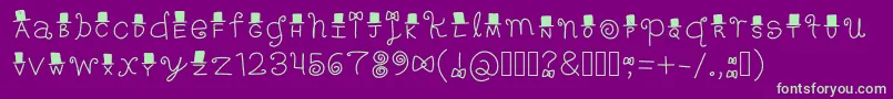 Fancy-Schriftart – Grüne Schriften auf violettem Hintergrund