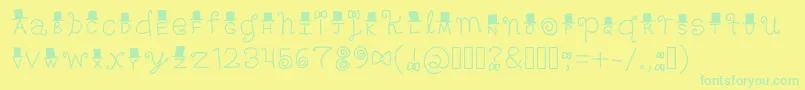 Fancy-Schriftart – Grüne Schriften auf gelbem Hintergrund