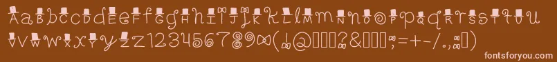 Fancy Font – Pink Fonts on Brown Background