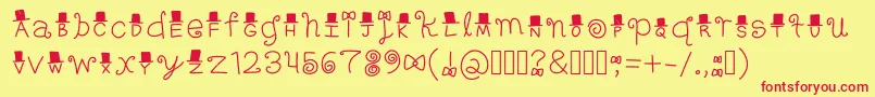Fancy Font – Red Fonts on Yellow Background