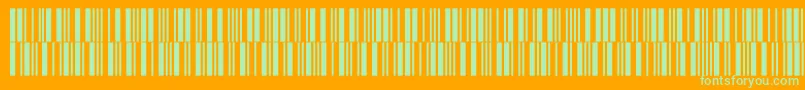 Fonte V300018 – fontes verdes em um fundo laranja