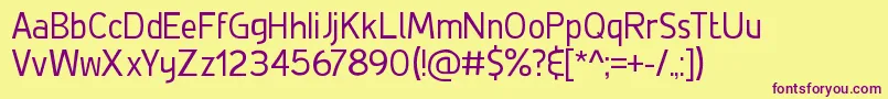Czcionka DeLuxeLight – fioletowe czcionki na żółtym tle