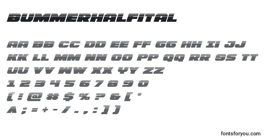 Bummerhalfital Font – alphabet, numbers, special characters