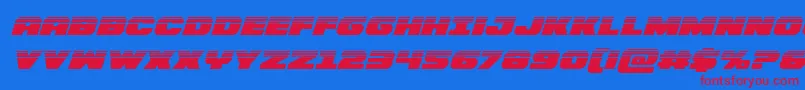 Czcionka Bummerhalfital – czerwone czcionki na niebieskim tle
