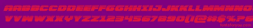 Czcionka Bummerhalfital – czerwone czcionki na fioletowym tle