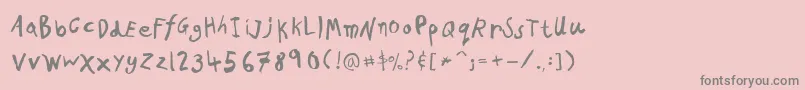 PfkidsAgeeight Font – Gray Fonts on Pink Background