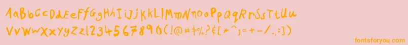 PfkidsAgeeight Font – Orange Fonts on Pink Background