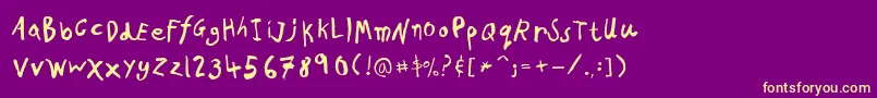 PfkidsAgeeight Font – Yellow Fonts on Purple Background