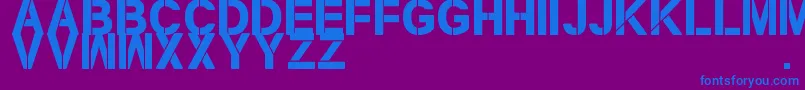 NewStencilTfb Font – Blue Fonts on Purple Background